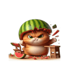 爆萌スイカ猫が来たよ（個別スタンプ：29）
