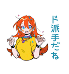 ポップな女の子★カラフル挨拶（個別スタンプ：6）