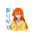 ポップな女の子★カラフル挨拶（個別スタンプ：7）