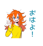ポップな女の子★カラフル挨拶（個別スタンプ：8）