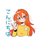 ポップな女の子★カラフル挨拶（個別スタンプ：9）