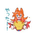 ポップな女の子★カラフル挨拶（個別スタンプ：14）