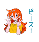 ポップな女の子★カラフル挨拶（個別スタンプ：26）