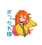 ポップな女の子★カラフル挨拶（個別スタンプ：33）