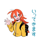 ポップな女の子★カラフル挨拶（個別スタンプ：34）