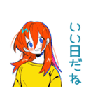 ポップな女の子★カラフル挨拶（個別スタンプ：40）