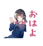 文化祭準備の作業分担★制服の女の子（個別スタンプ：2）