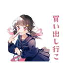 文化祭準備の作業分担★制服の女の子（個別スタンプ：6）
