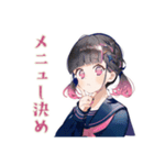 文化祭準備の作業分担★制服の女の子（個別スタンプ：13）