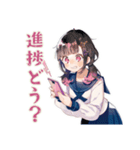 文化祭準備の作業分担★制服の女の子（個別スタンプ：31）