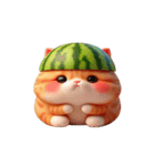 爽やかで爆笑のスイカにゃんこ（個別スタンプ：12）