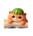 爽やかで爆笑のスイカにゃんこ（個別スタンプ：15）