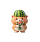 爽やかで爆笑のスイカにゃんこ（個別スタンプ：17）