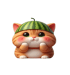 爽やかで爆笑のスイカにゃんこ（個別スタンプ：28）