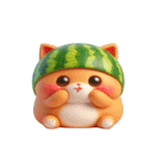 爽やかで爆笑のスイカにゃんこ（個別スタンプ：29）