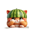 爽やかで爆笑のスイカにゃんこ（個別スタンプ：32）