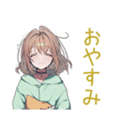 ゆるパーカーちゃんの毎日挨拶（個別スタンプ：6）