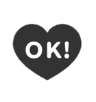 ⏹⬛LINEハート❸⬛モノクロ（個別スタンプ：3）