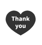 ⏹⬛LINEハート❸⬛モノクロ（個別スタンプ：4）