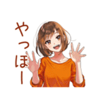 ボブカットの女の子★毎日挨拶（個別スタンプ：2）