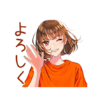ボブカットの女の子★毎日挨拶（個別スタンプ：8）