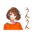ボブカットの女の子★毎日挨拶（個別スタンプ：12）