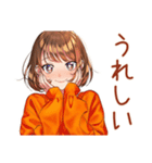 ボブカットの女の子★毎日挨拶（個別スタンプ：35）