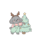 トイプードル秋冬(グレー、シルバー)（個別スタンプ：6）