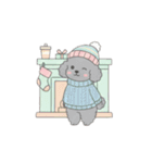 トイプードル秋冬(グレー、シルバー)（個別スタンプ：15）