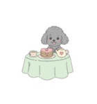 トイプードル秋冬(グレー、シルバー)（個別スタンプ：35）