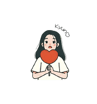 ハートで伝える女の子スタンプ（個別スタンプ：15）