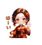 秋色美人スタンプ（個別スタンプ：3）