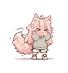 毎日使えるスタンプちびキャラ ケモミミver（個別スタンプ：3）