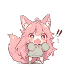 毎日使えるスタンプちびキャラ ケモミミver（個別スタンプ：4）