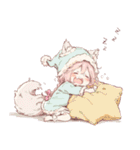 毎日使えるスタンプちびキャラ ケモミミver（個別スタンプ：11）