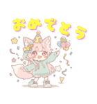 毎日使えるスタンプちびキャラ ケモミミver（個別スタンプ：15）