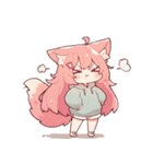 毎日使えるスタンプちびキャラ ケモミミver（個別スタンプ：23）