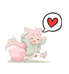 毎日使えるスタンプちびキャラ ケモミミver（個別スタンプ：25）