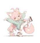 毎日使えるスタンプちびキャラ ケモミミver（個別スタンプ：32）