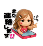 3Dギャグ満載毎日送れるロングヘアガール（個別スタンプ：11）