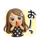 3Dギャグ満載毎日送れるロングヘアガール（個別スタンプ：13）