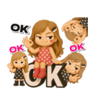 3Dギャグ満載毎日送れるロングヘアガール（個別スタンプ：19）