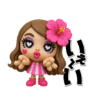 3Dギャグ満載毎日送れるロングヘアガール（個別スタンプ：33）