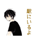 黒猫系男子★遅刻と再集合（個別スタンプ：16）