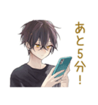 黒猫系男子★遅刻と再集合（個別スタンプ：36）
