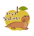 ダックス大好き！【秋】レッド（個別スタンプ：14）