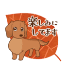 ダックス大好き！【秋】レッド（個別スタンプ：40）