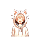 [アレンジ用]猫耳フードの男の子（個別スタンプ：3）
