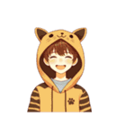 [アレンジ用]猫耳フードの男の子（個別スタンプ：13）