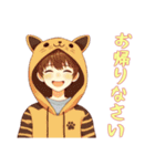 [お帰りなさい専用]猫耳フードの男の子（個別スタンプ：2）
